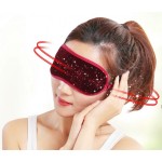 Маска на глаза для сна с турмалином и магнитами. Бордовая.